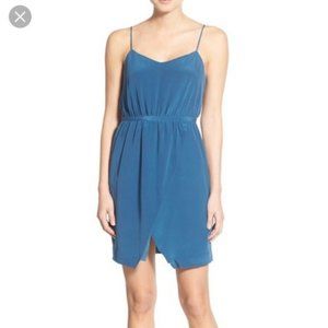 Madewell Sandstar Blue Silk Spaghetti Strap Summer Dress size 4
